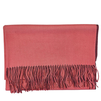 Warm Rose / Deep Bordeaux Cashmere finished Scarf