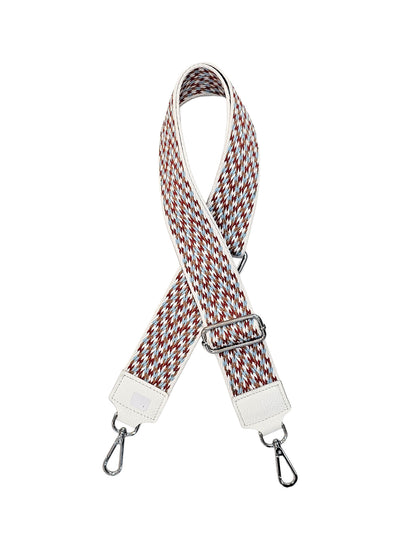 White / Burgundy Bag strap