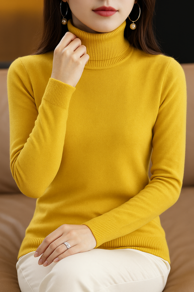 Yellow Turtleneck Sweater