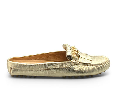 Backless Gold Loafer