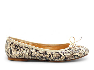 Beige Snakeskin Ballerina