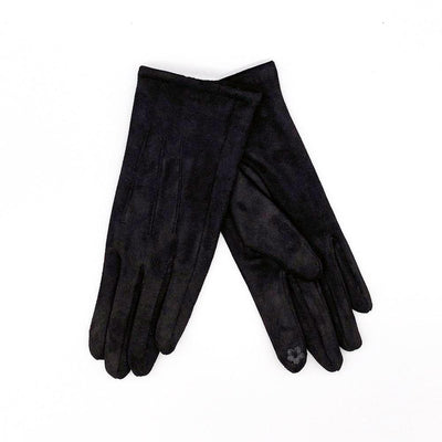 Black Faux Suede Gloves