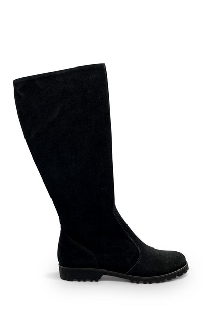 Black Long Suede Boot - (Wide - Calf) XL