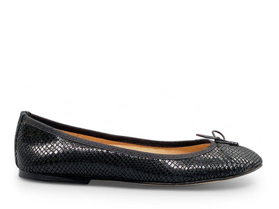 Black Snakeskin Ballerina