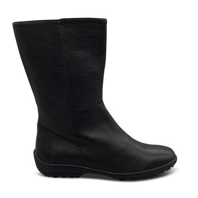 Black leather Mid- Calf Boots