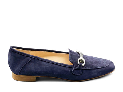 Blue Suede Flat Shoe