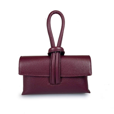 Bordeaux Karise Leather Clutch