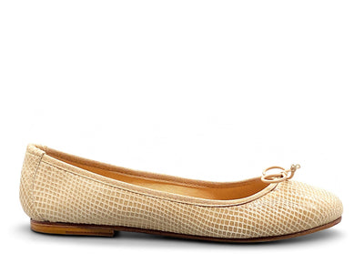 Cream Snakeskin Ballerina