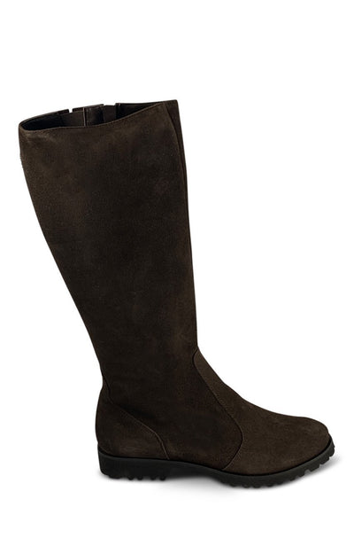 Dark Brown Long Suede Boot - (Wide - Calf) XL