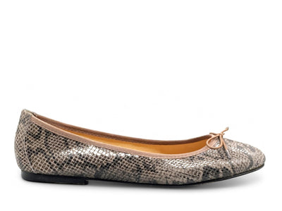 Dark Brown Snakeskin Ballerina