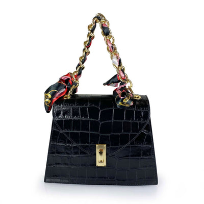 Emily Bag - Black Croc