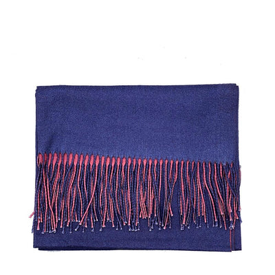 Lg. Blue / Cerise Pink Cashmere Scarf