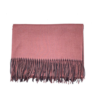 Lg. Dusky Pink / Dark Grey Cashmere Scarf