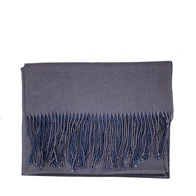 Lg. Grey / Blue Cashmere Scarf