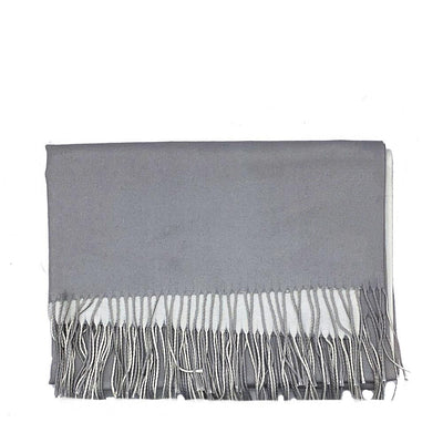 Lg. Grey / White Cashmere Scarf