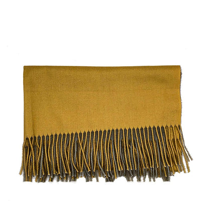 Lg. Mustard / Grey Cashmere Scarf