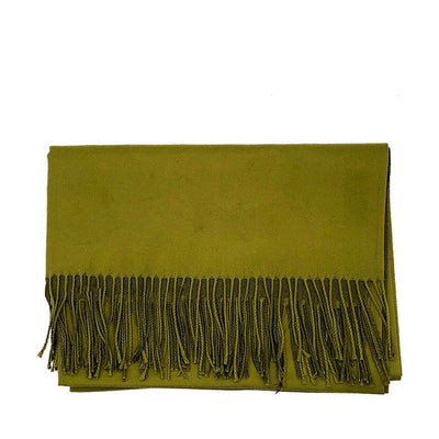 Lg. Olive Green / Dark Green Cashmere Scarf