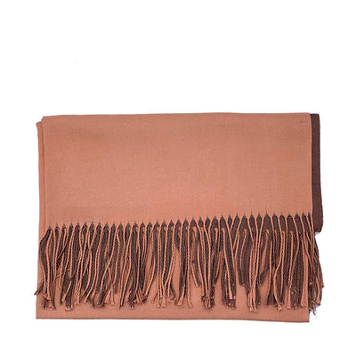 Lg. Peach / Dark Brown Cashmere Scarf