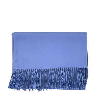 Lg. Sky Blue / Dark Blue Cashmere Scarf