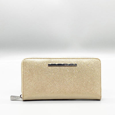 Light Gold/ Beige Leather Long Wallet