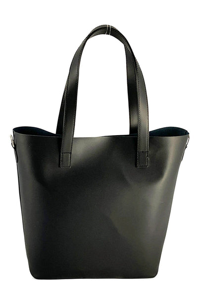 Lrg Black Leather Shopper