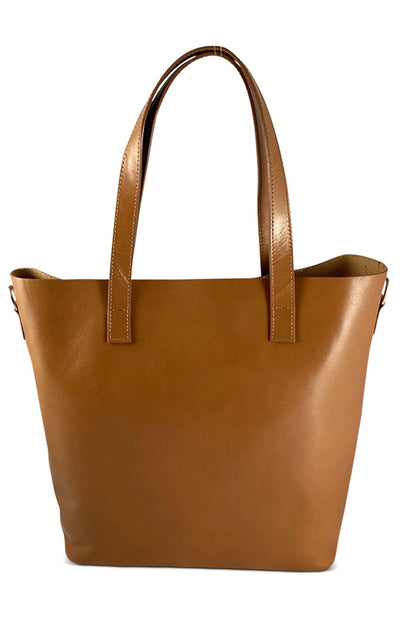 Lrg Tan Leather Shopper