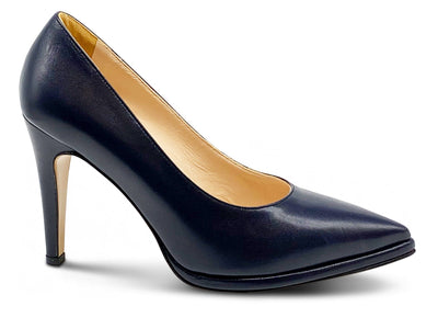 Navy Blue Leather Pumps