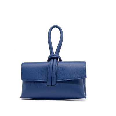 Blue Karise Leather Clutch