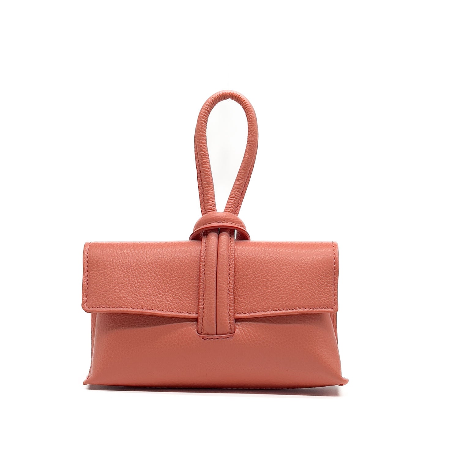 blush leather clutch