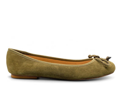 Olive Green Suede Ballerina