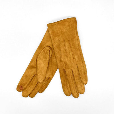 Tan Faux Suede Gloves