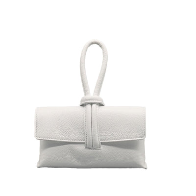 White Karise Leather Clutch